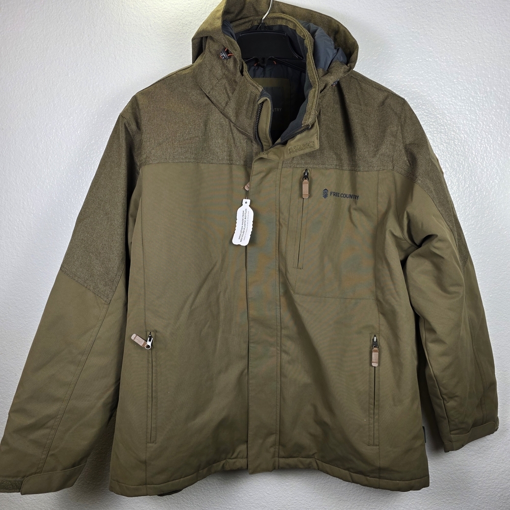 Free‎ Country Men's Water/Wind Resistant Quilted Outdoors Jacket Size 3X